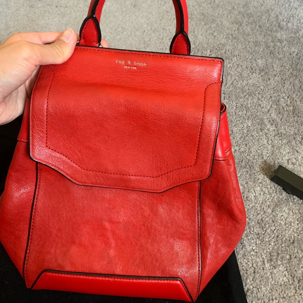 Rag & Bone - Pilot Backpack, red leather